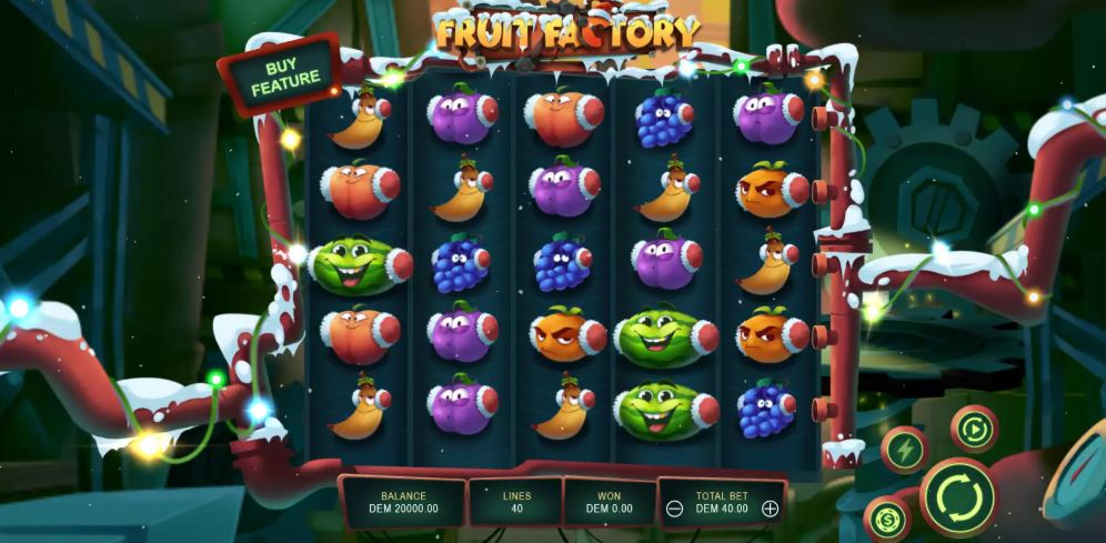Připojte se k F1 Casino a točte vánoční slot Fruit Factory se 40 výherními liniemi
